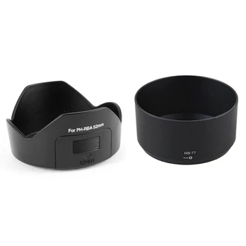 

Black PH-RBA 52mm Lens Hood for Pentax SMCP-DA 18-55mm F/3.5-5.6 AL with HB-77 Lens Hood Lens Protector