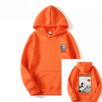 

Japanese Funny Cat Wave Fleece Hoodies Winter Style Hip Hop men/women Printed hoodie Casual printing Sweatshirts Streetwear
