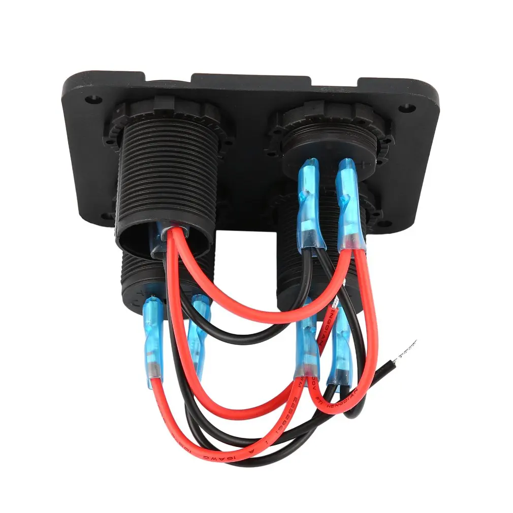 Автомобильное зарядное устройство с двумя usb-портами+ светодиодный вольтметр+ розетка питания 12-24 В+ переключатель включения 4 в 1 Автомобильный МОРСКОЙ лодочный светодиодный переключатель