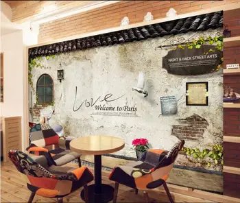 

CJSIR Wallpaper Nostalgic Window Brick Leaves Flower Pot Wall 3d Wallpaper Home Decor Living Room Bedroom Mural 3d Wallpaper