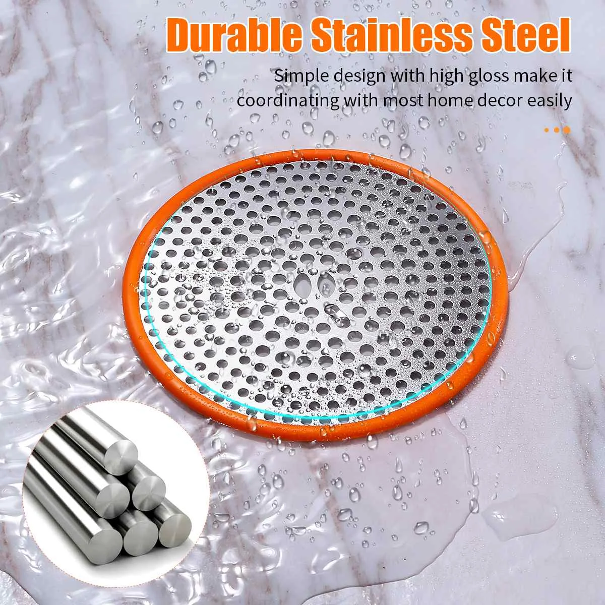 4.7inch Stainless Steel Floor Drain Water Sink Strainer Cover Plug Stopper Filter Basket Kitchen Tool Bathroom Fixture Hardware