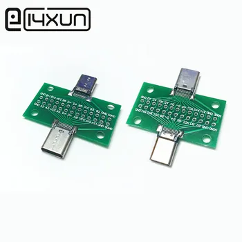 

1pcs USB 3.1 Type C Connector 24 Pin Male plug to Female Socket receptacle adapter to solder wire & cable 24P PCB Board