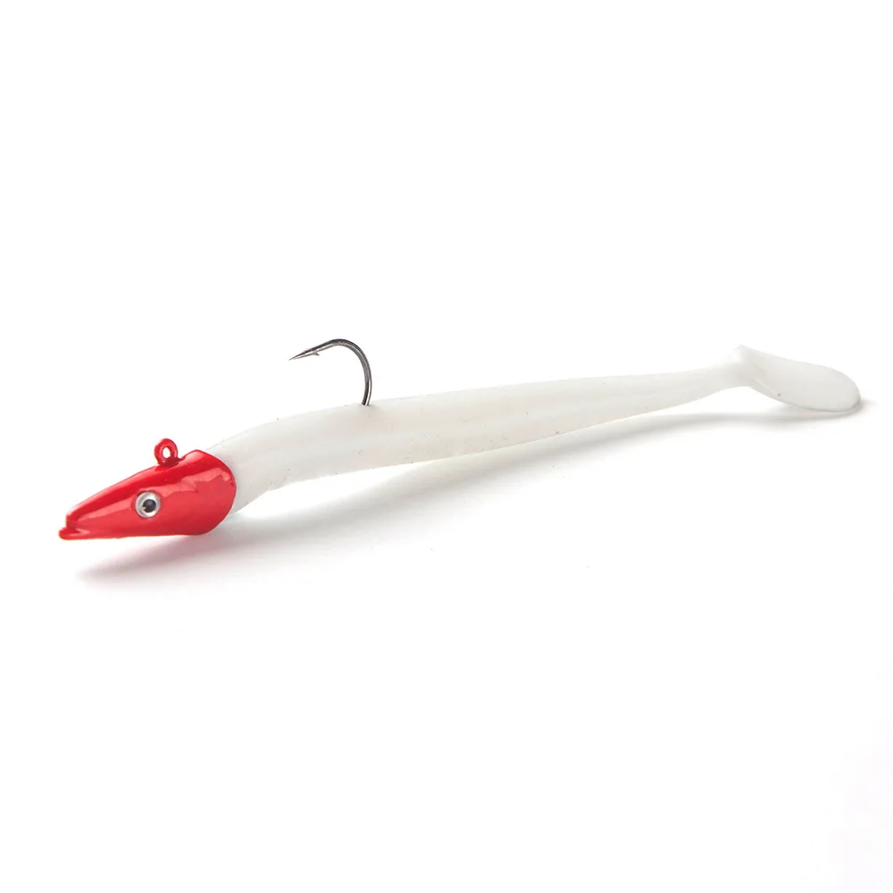 

1pcs11cm/10g/5 Color Soft bait comes with barbed high carbon hook from soft lead fishing bait tail Artificial bait 3D eyes