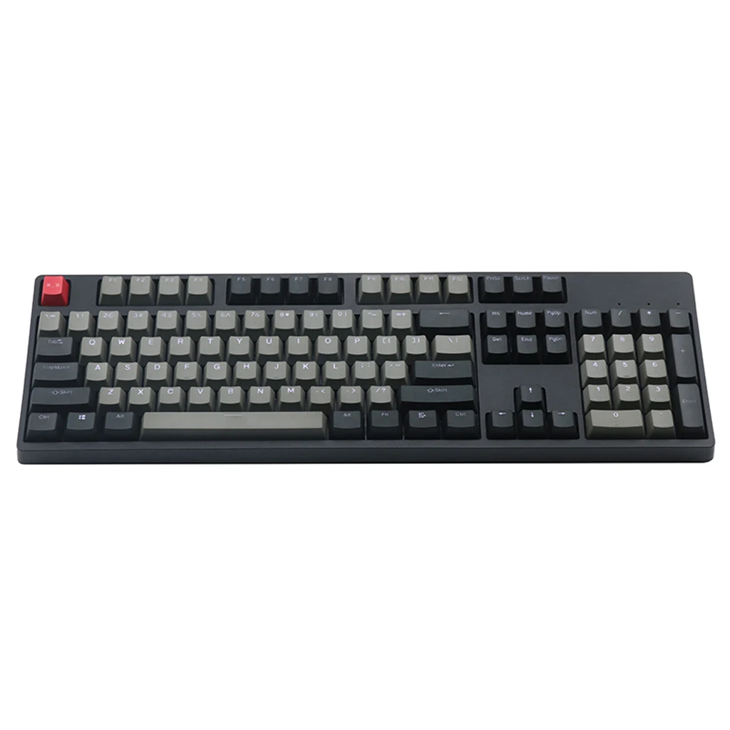 Черно серая Смешанная Толстая клавиатура Dolch PBT RGB Shot с подсветкой 108 колпачок для