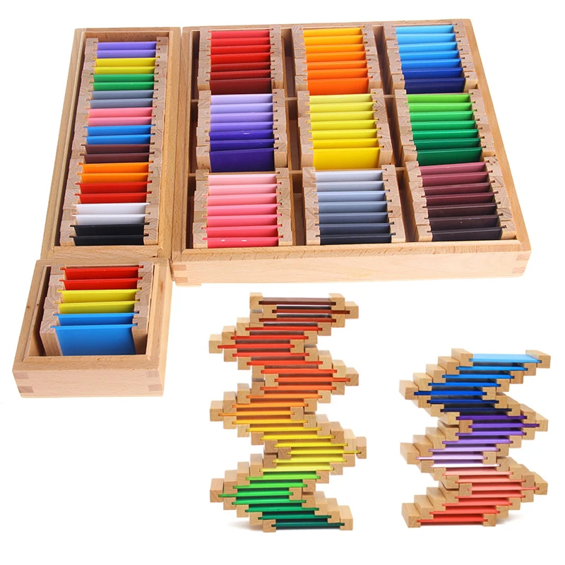 

Montessori Educational Toys Sensorial Material Learning Color Tablet Box 1/2/3 Wood Preschool Training Kids Puzzle For Children