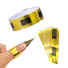Faux-ongles français en acrylique UV, 20/50/100 pièces, Extension de boucles, constructeur de Gel autocollant, Guide d'art, moule, pochoir de manucure