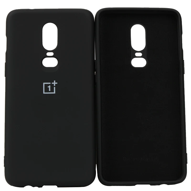 Oneplus 6 6T Case Original Official Silicone Soft Ultrathin Shockproof Full Protective Cover Oneplus One Plus 6 6T Case neck pouch for phone Cases & Covers