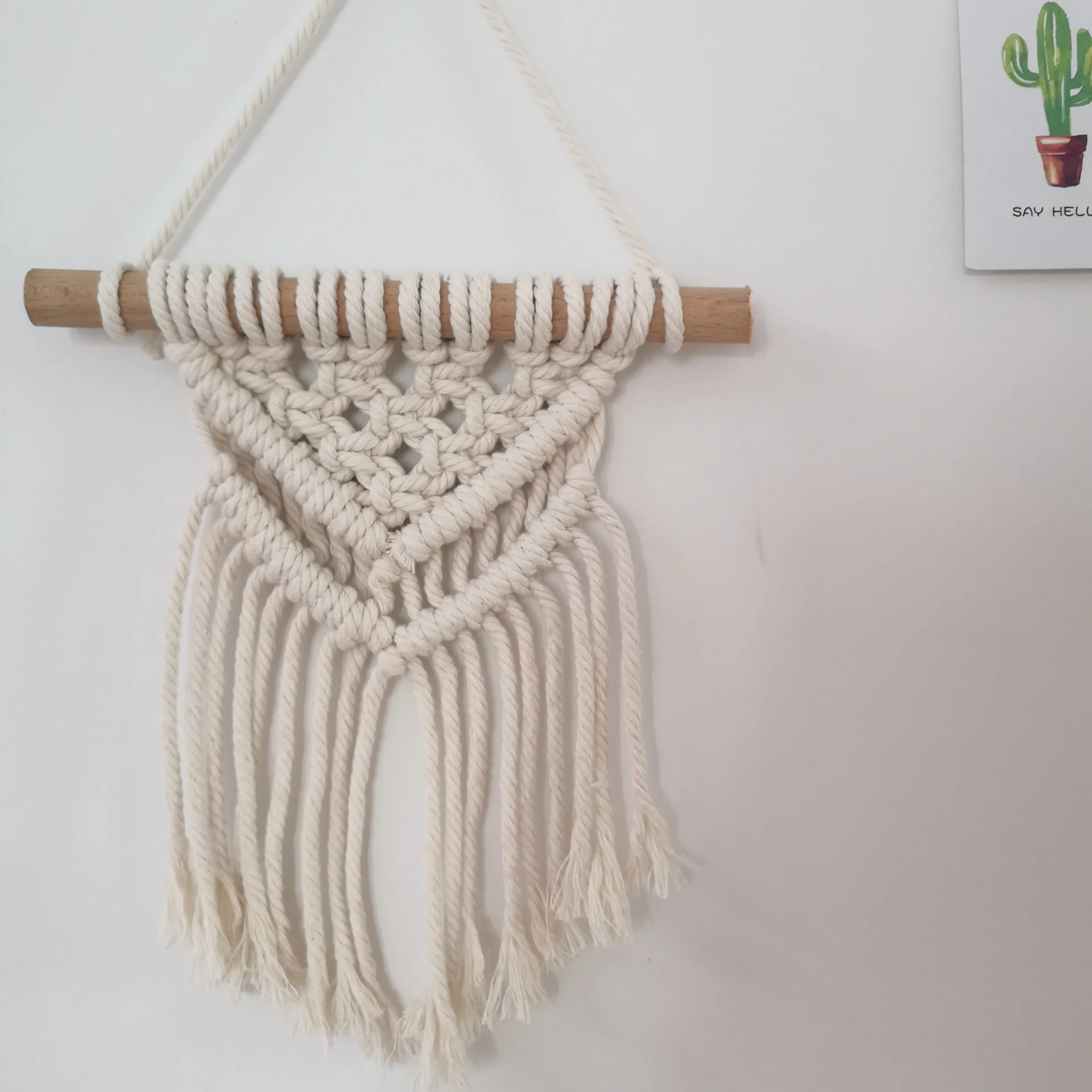 I INS hand woven cotton tapestry Macrame Hanging Wall Decor Nordic Wall Art Cotton Rope Tapestry for children Living Room Bedroom - Цвет: I