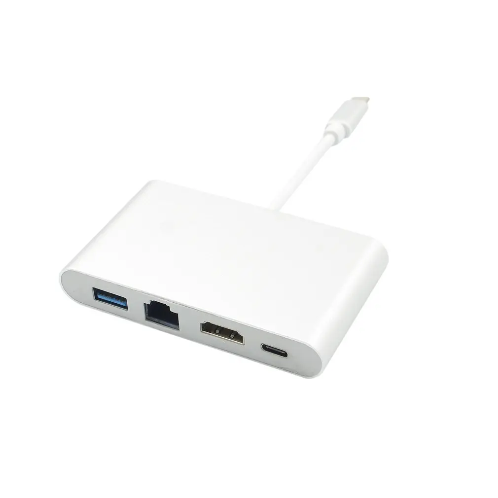 Type-C к HDMI 4K Gigabit Ethernet RJ45 порт USB 3,0 USB-C адаптер сетевой карты зарядки конвертер хаб расширения/сплиттер