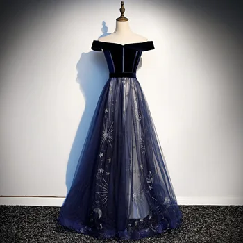 

Evening Dress Burgundy Robe De Soiree Boat Neck Women Party Dresses 2021 Plus Size Hollow Evening Gowns New