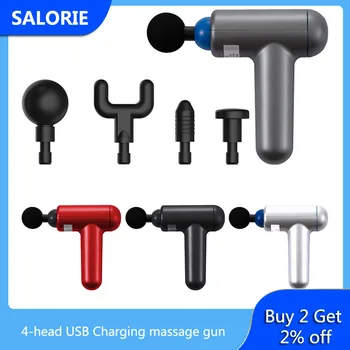 

4-Head Muscle Massager Gun USB Charging Muscle Massage Gun Deep Tissue Percussion Health Care Body Relaxation Shaping Therapy