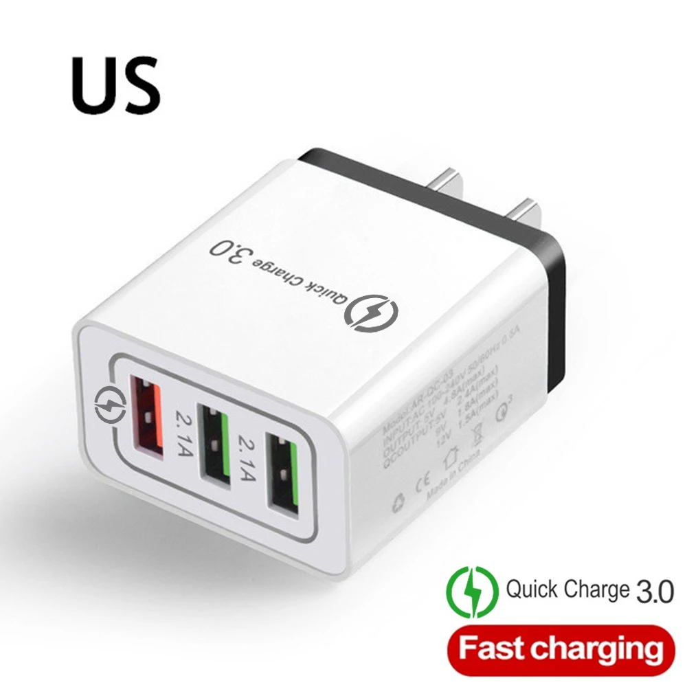 USB зарядное устройство быстрое зарядное устройство Быстрая зарядка 3,0 EU/US зарядное устройство для мобильного телефона/настенное зарядное устройство для iphone samsung huawei Xiaomi зарядное устройство
