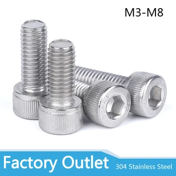 

10pcs M3 M4 M5 M6 M8 304 A2 Stainless Steel Black grade 12.9 steel DIN912 Hexagon Hex Socket Head Cap Allen Bolt Screw L=4-150mm