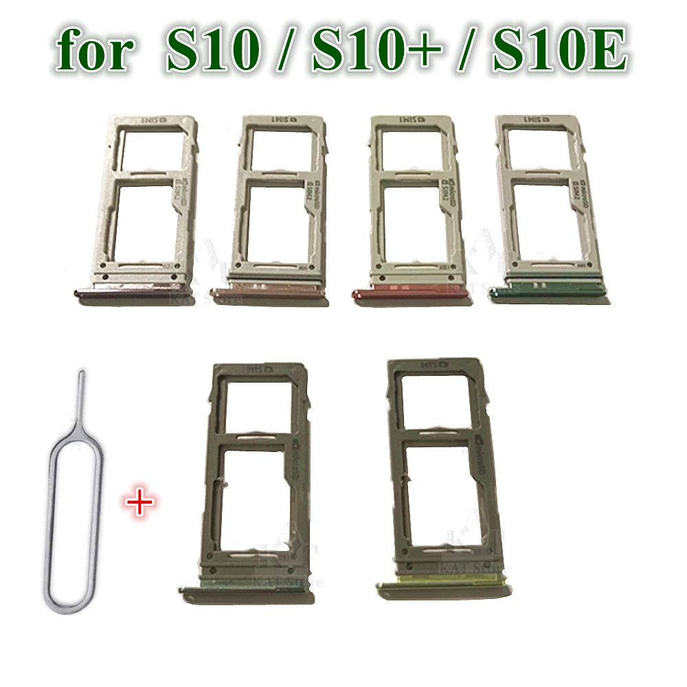 1pcs dual & single sim tray for samsung galaxy s10 sm g973 s10+ plus g975 s10e micro sim card holder slot tray replacement part mobile phone flex cables aliexpress 1pcs dual & single