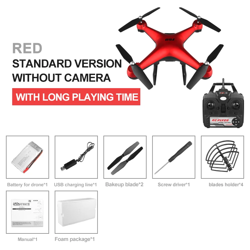 Дрон 4k RC Квадрокоптер с широким углом HD 1080P Wifi камера видео очень стабильный RC вертолет F68 дроны и батарея детский подарок - Цвет: Red Standard