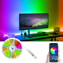 

LED Strip Light Bluetooth Flexible Lamp 1M 2M 3M 4M 5M Tape Diode SMD5050 DC5V Desk Screen TV Background Room Lighting USB Cable