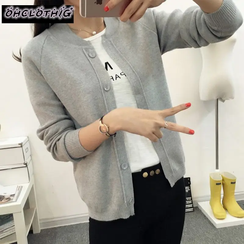 

OHCLOTHING 2019 Spring 9 color Wool Sweater V neck Can not buckle cardigan Fashion wild Female Small shawl Jacket burderry women