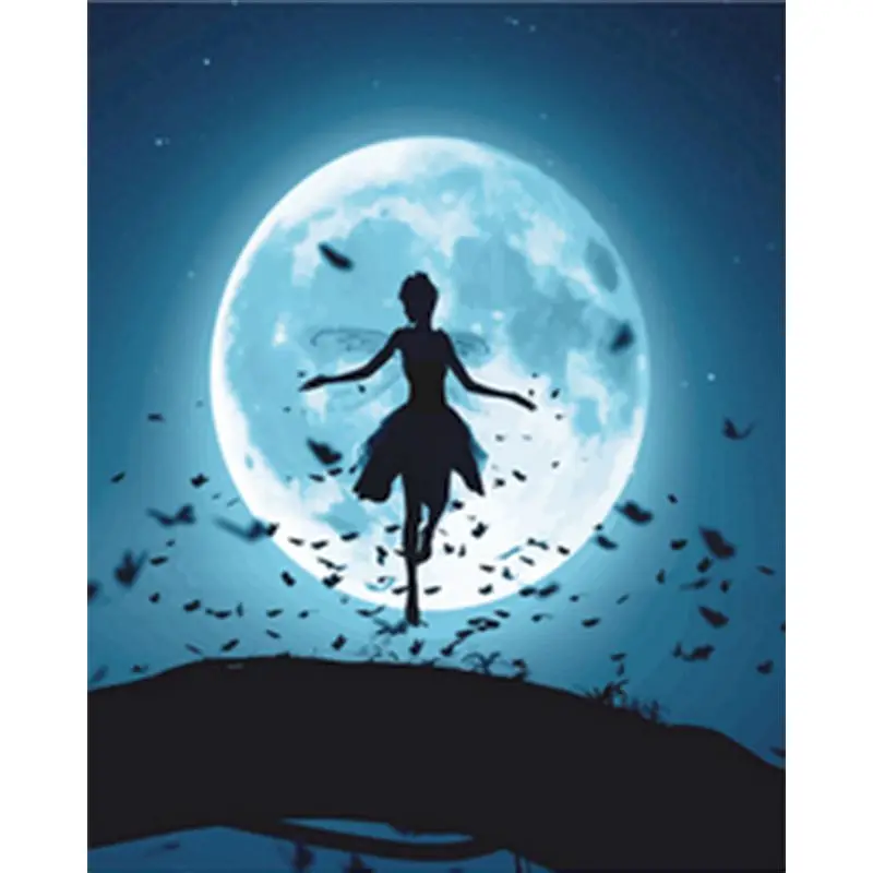 

RUOPOTY DIY Night butterfly lady Painting By Numbers Figure Canvas Wedding Decoration Art picture Gift for home decor Christmas