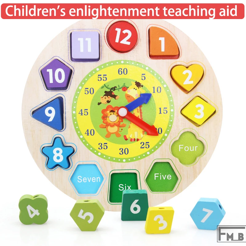 

Children's Cognitive Geometry Matching Toy Baby Puzzle Early Education Know Clock