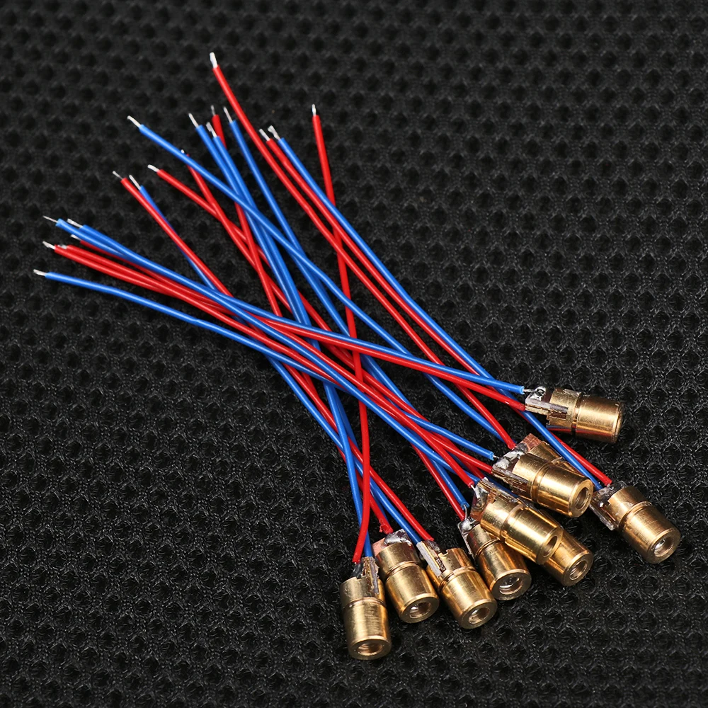 Adjustable Laser Dot Cross Diode Module 1/3/5/10Pcs 650nm 6mm 3/5V 5 Million Laser Diode Watt Mini Red Copper Head laser head