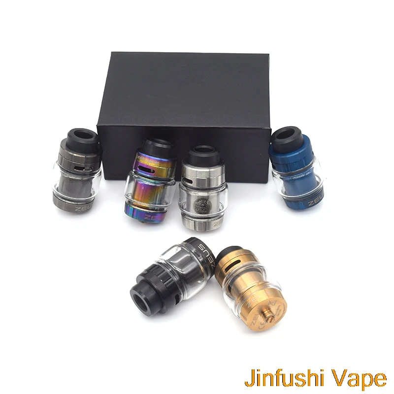 

Newest Zeus Dual RTA 26mm Diameter Rebuildable Single and Dual Coil Version 4ml RTA Zeus Atomizer Leak Proof Top Airflow System