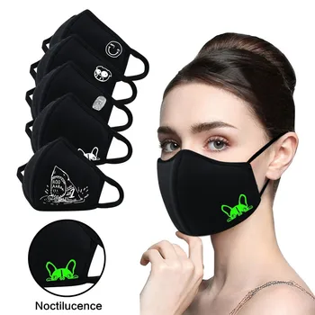 

5pc mascarillas reutilizables lavables Couple models face mask Noctilucence mascarilla Protective Masks Luminous Masque маска