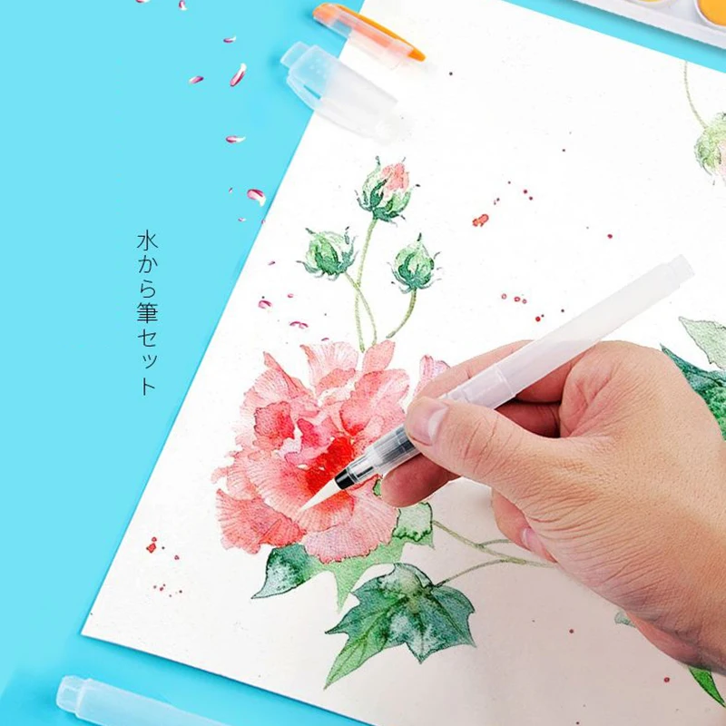 6Pcs/Set Refillable Paint Brush Water Color Brush for Painting Calligraph Drawing Art Supplies