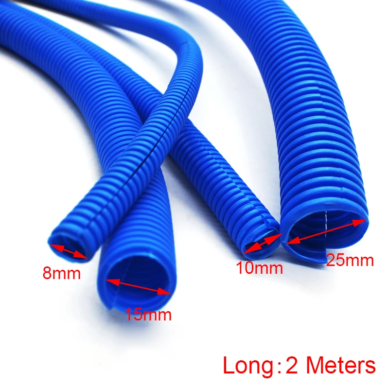 Alex Tech 7mm-3m 10mm-3m 13mm-3m Tubo Corrugado Flexible Tubo Protector de Cables para Cables Automotive Wires Negro 