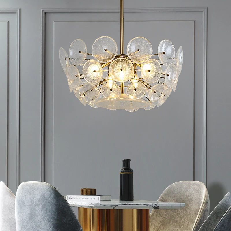 FSS Nordic Flying Saucer Chandelier Bubble Glass Round Light Luxury For Living room Bedroom Dining Designer Pendant Lamp | Лампы и