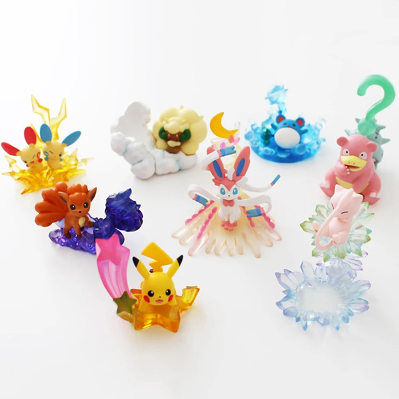 8 шт./компл. Настольный рисунок Marill Vulpix Plusle и Minun Whimsicott Фигурки игрушки подарки для