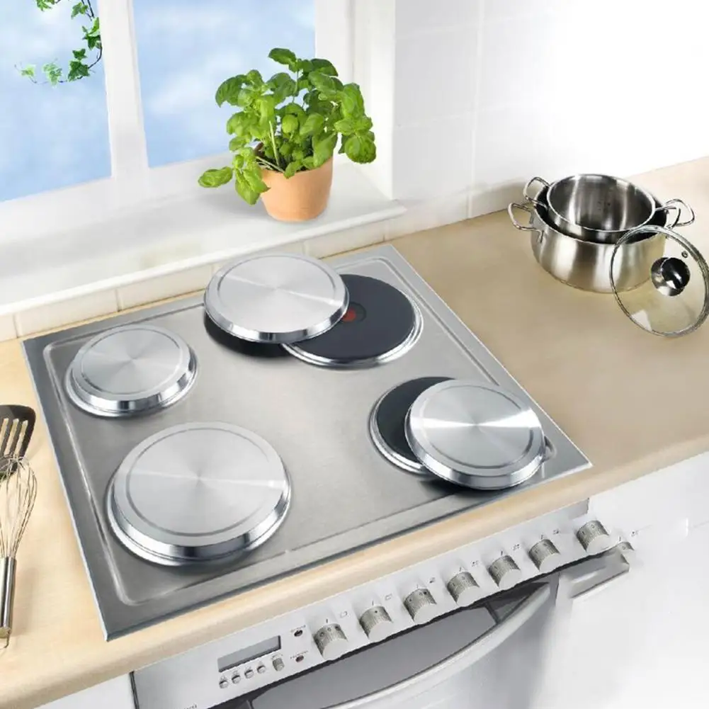 

4pcs/Set Stainless Steel Kitchen Stove Top Covers Burner Round Cooker Protection Kitchen Cookware Cover Lid Cooking Tool