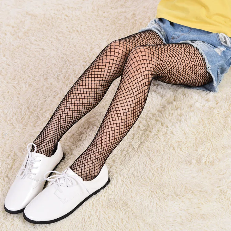 

Spring And Summer Children Mesh Panty-hose Black And White with Pattern Mesh Stockings Girls with Holes Cowboy Pantyhose Big Kid