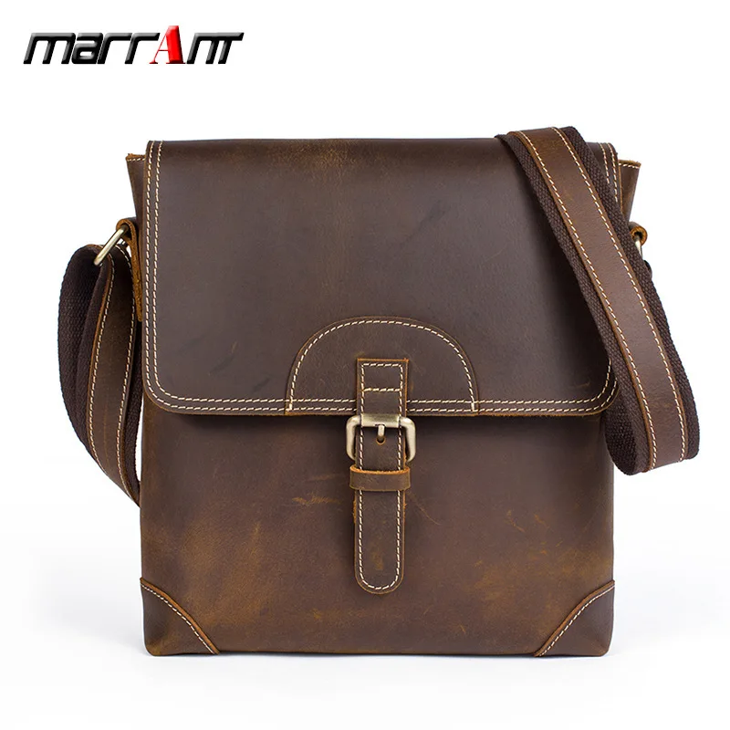 

Guangzhou Genuine Leather Bag Vertical Crazy Horse Skin Men Single Shoulder Baotou Layer Cowhide Oblique Satchel Male