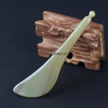 

2pc/set Natural Ox Horn Guasha Massage Board Scraping Plate Acupuncture Stick Face Body Pressure Therapy Handle Massage Tools