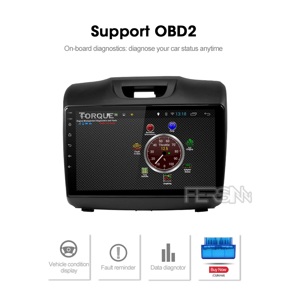 Excellent Fersinny android 9.0 car dvd gps player for Chevrolet S10 ISUZU D-MAX 2015-2018 Car DVD player Radio video player Navigation GPS 4