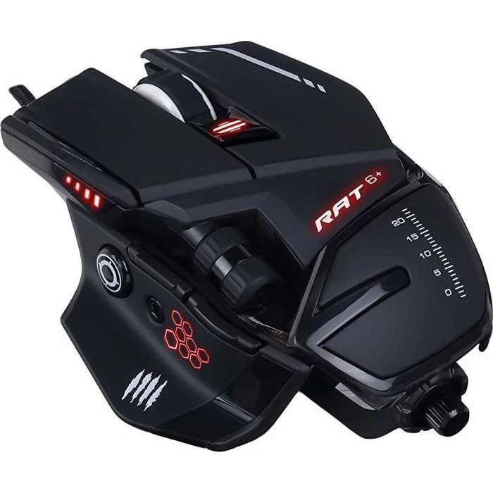 Ratón de juego loco Catz R A T 6 + negro (PMW3360, Omron, USB, 11 botones, 12000 dpi, retroiluminación RGB) ► Foto 2/5