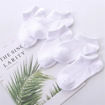 5 Pairs/lot 1 to 12 Years Summer Solid White Cotton Socks For Children Socks Spring No-show Low Cut Socks Boys Girls Boat Socks 1