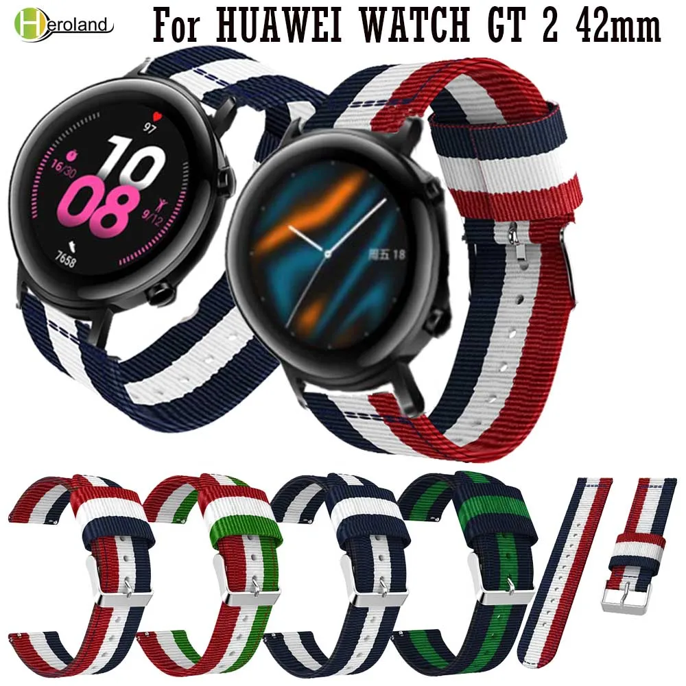 Ремешок нейлоновый для наручных часов Huawei watch GT GT2 спортивный смарт браслет Samsung