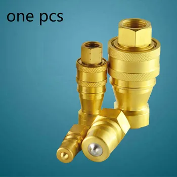 

1pc 1/8 1/4 3/8 1/2 3/4Brass Hydraulic Quick Couplings for Quick Assembly Fittings Fuel Air Water Tubing Closed Quick Disconnect