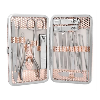 

18PC/Set Manicure Pedicure Kit Nail Clippers Professional Grooming Kit Nail Tools with Luxurious Travel Case