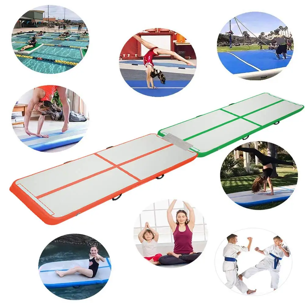 

AirTrack Tumbling 3m Air Track Inflatable Gymnastics Floor Trampoline Electric Air Pump for Home Use/Training/Cheerleading/Beach