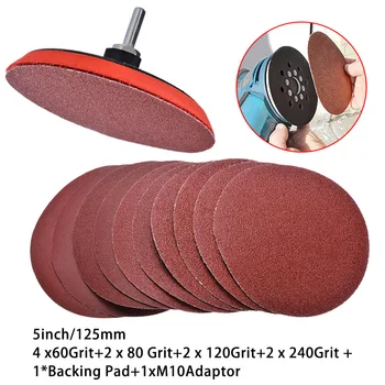 

Backing Pad Sanding Discs Hook and loop 60 Grit 80 Grit Sandpapers 125mm