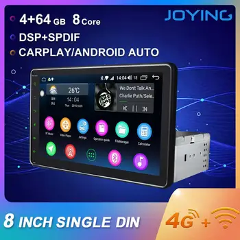 

JOYING Android 8.1 car radio 1 din stereo head unit Octa Core 8"HD Screen 4GB ram 64GB ROM support 4G DSP Split Screen SWC audio