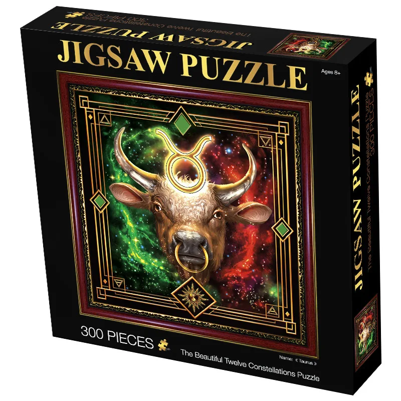 

Toy Town Square Chinese Zodiac Adult Puzzle 300 PCs Educational Relaxation Creative Customized Puzzle Factory Direct Selling