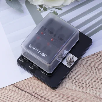 

1pc 6 Way 32V 100A Fuseholder Fuse Box Holder 12P Fast Connect Terminal Negative Busbar with Fuses Terminals LED Caution Light