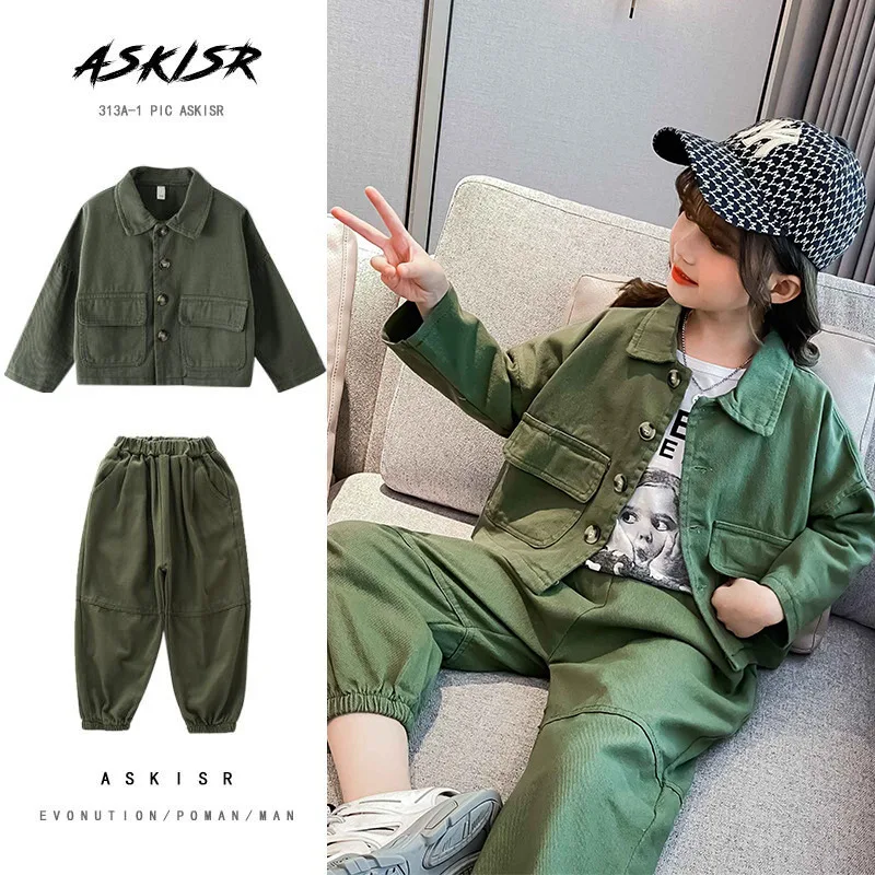 Teen Girls Clothing Set 2022 Spring New Kids Clothes Denim Jackets Pants Suit for Children School Outfits 10 12 Years | Мать и ребенок