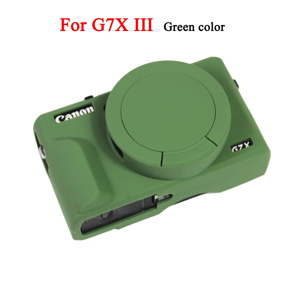 G7X III Green Мягкий силиконовый чехол для камеры Canon G7XIII G7X III G7X Mark 2 G7X II G7XII резиновый защитный чехол - Цвет: G7X III Green
