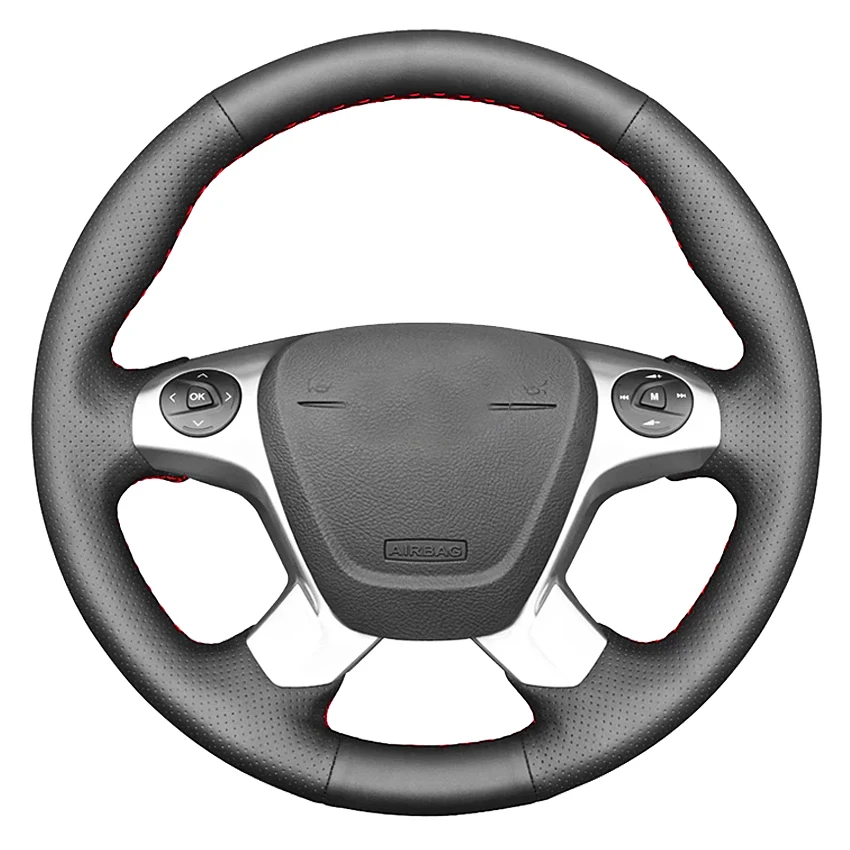 Coprivolante Per Auto In Vera Pelle Nera Per Ford Transit Connect Tourneo Custom Grand Tourneo Connect 2014-2020