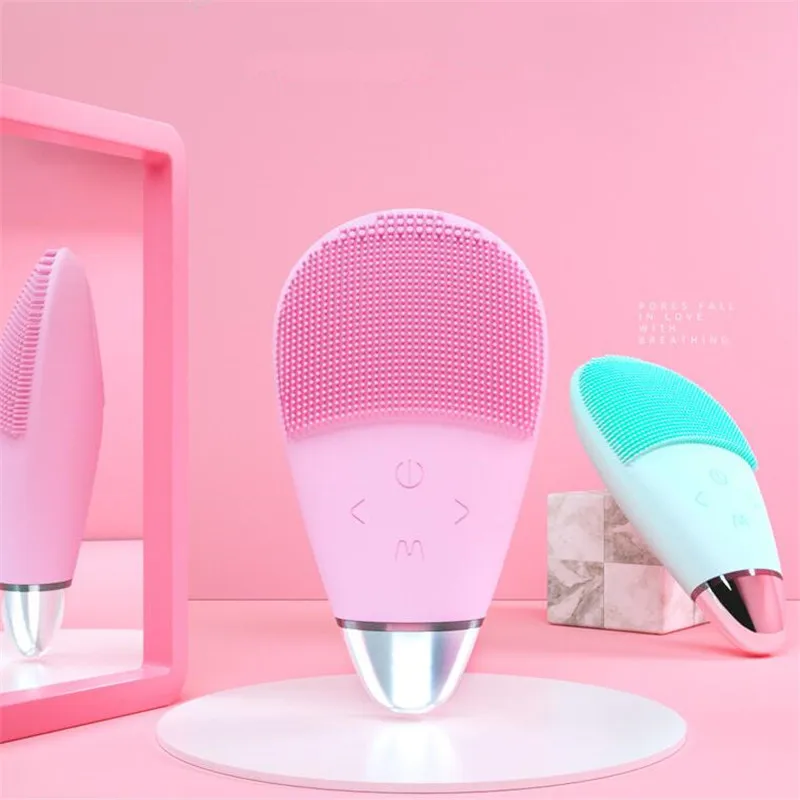 3 in 1 Electric Silicone Face Wash Brush Sonic Facial Cleansing Brush Vibration Massager Eye Dark circles remove Anti-aging