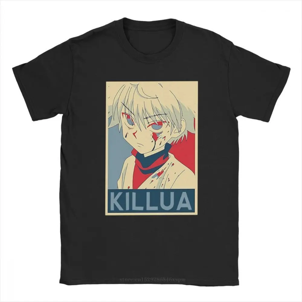 

one yona Men T-Shirts Hunter X Hunter Killua Cotton Tee Shirt Zoldyck Anime Manga Japan Hunters Hxh T Shirt Round Collar Top